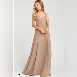 Show me your Mumu size small Jenn Maxi Dress in Dune chiffon